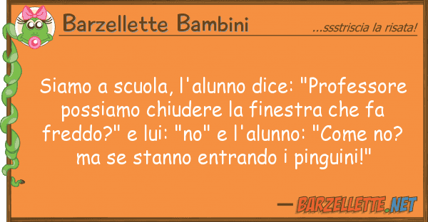 Barzellette Bambini siamo scuola, l'alunno dice: "professo