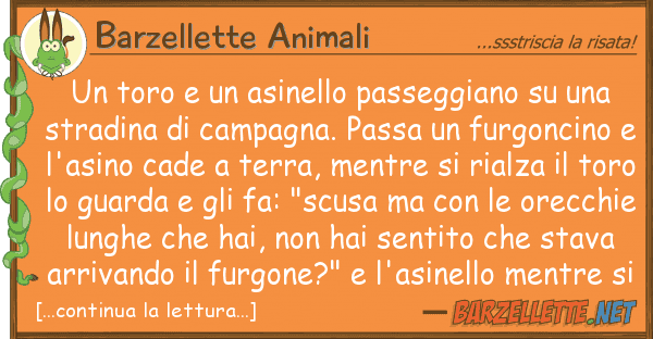 Barzellette Animali toro asinello passeggiano
