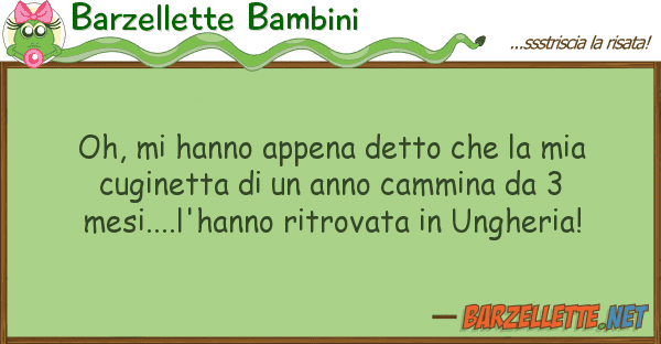 Barzellette Bambini oh, hanno appena detto cug