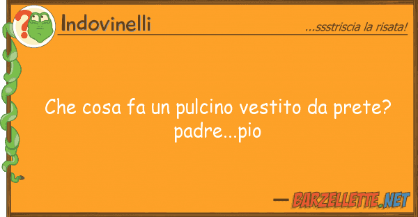 Indovinelli cosa fa pulcino vestito prete?