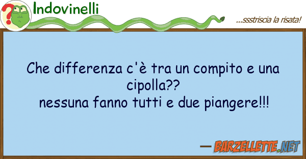 Indovinelli differenza c'è compito