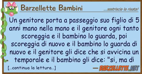 Barzellette Bambini genitore porta passeggio figlio