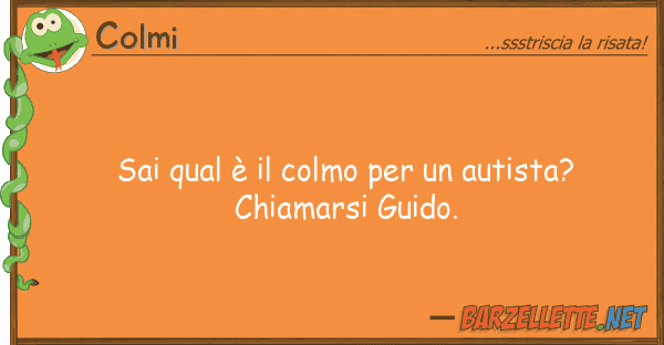 Colmi sai qual è colmo autista? ch