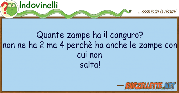 Indovinelli zampe ha canguro? ha 2