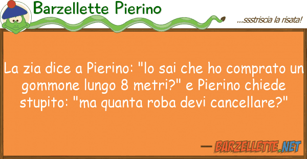 Barzellette Pierino zia dice pierino: "lo sai ho co