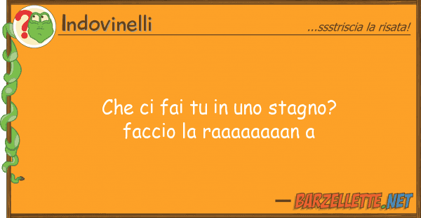 Indovinelli fai stagno? faccio r