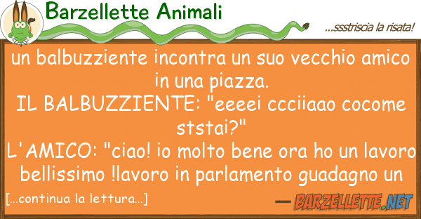 Barzellette Animali balbuzziente incontra vecchio