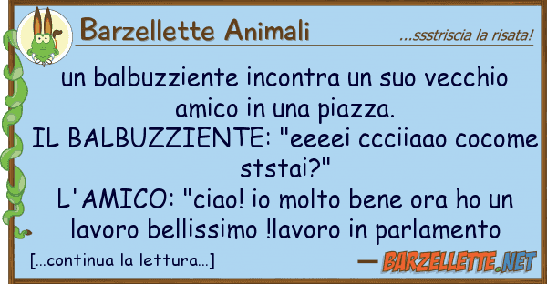 Barzellette Animali balbuzziente incontra vecchio