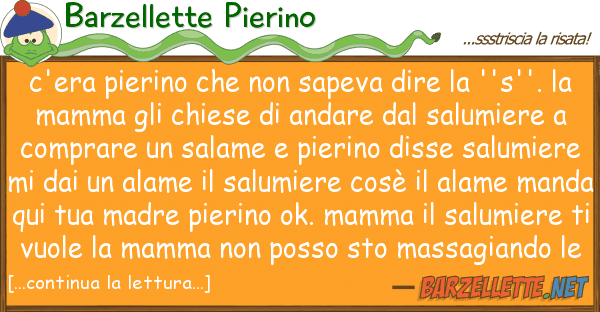 Barzellette Pierino c'era pierino sapeva dire ''s