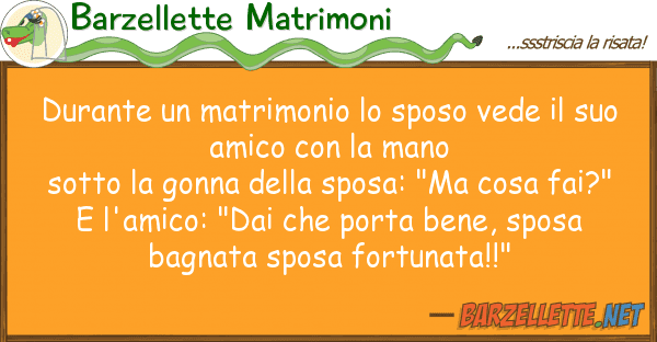 Barzellette Matrimoni durante matrimonio sposo vede s
