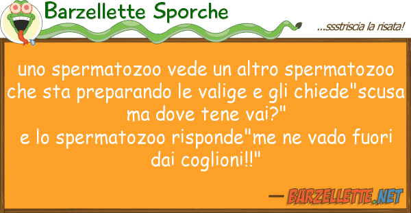 Barzellette Sporche spermatozoo vede altro spermatozo