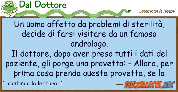Dal Dottore uomo affetto problemi sterilit?