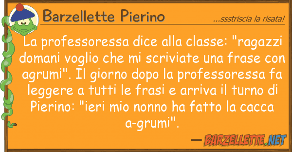 Barzellette Pierino professoressa dice classe: "raga