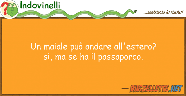 Indovinelli maiale può andare all'estero? si,