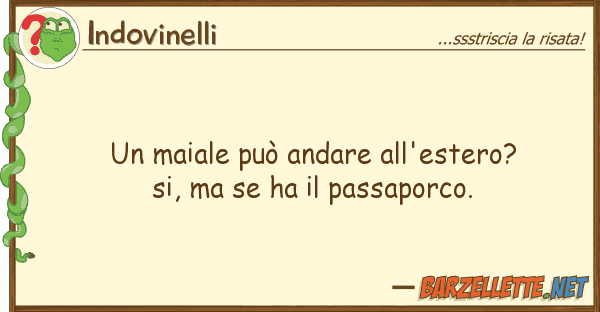 Indovinelli maiale può andare all'estero? si,