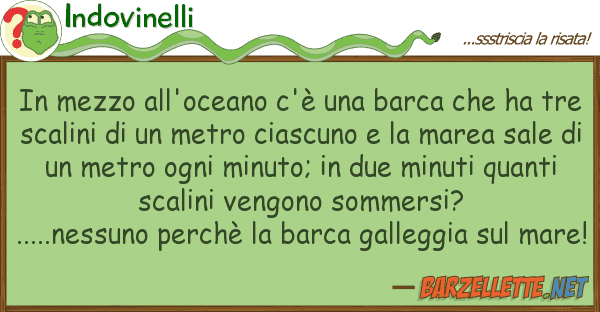 Indovinelli mezzo all'oceano c'è barca h