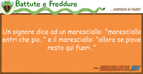 Battute e Freddure signore dice maresciallo: "mare