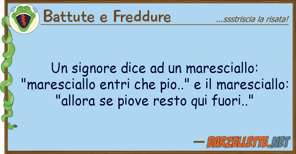 Battute e Freddure signore dice maresciallo: "mare