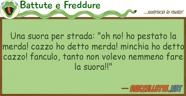 Battute e Freddure suora strada: "oh no! ho pestato