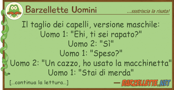 Barzellette Uomini taglio capelli, versione maschile