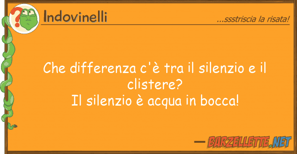 Indovinelli differenza c'è silenzio