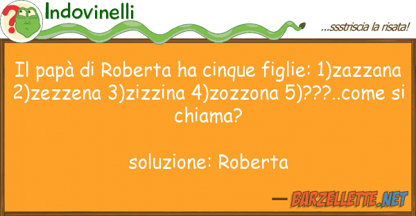Indovinelli papà roberta ha cinque figlie: