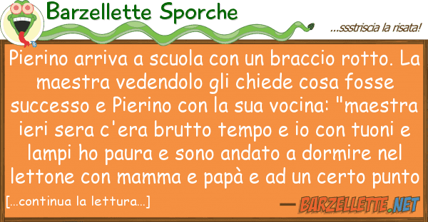 Barzellette Sporche pierino arriva scuola braccio r