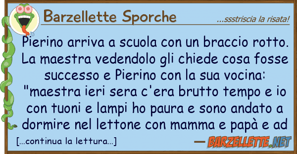 Barzellette Sporche pierino arriva scuola braccio r