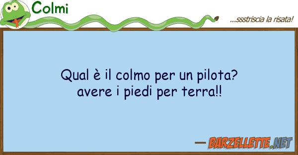 Colmi qual è colmo pilota? avere