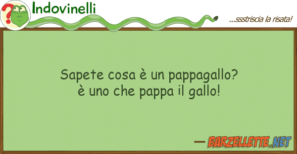 Indovinelli sapete cosa è pappagallo? è