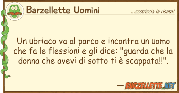 Barzellette Uomini ubriaco va parco incontra uom