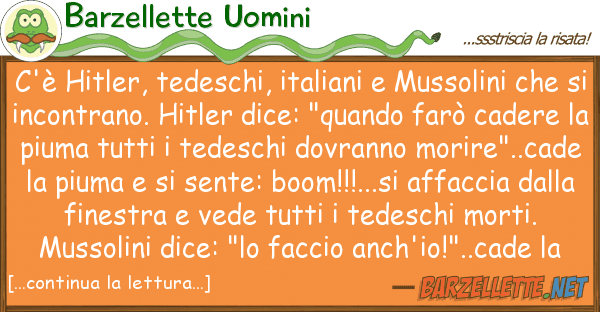 Barzellette Uomini c'è hitler, tedeschi, italiani mussol