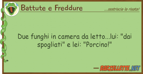 Battute e Freddure due funghi camera letto...lui: "da