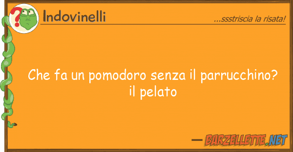 Indovinelli fa pomodoro senza parrucchino?