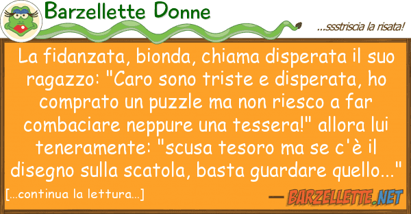 Barzellette Donne fidanzata, bionda, chiama disperata