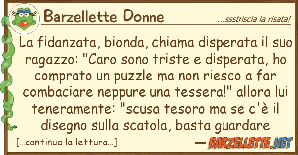 Barzellette Donne fidanzata, bionda, chiama disperata