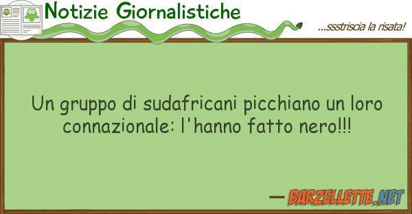 Notizie Giornalistiche gruppo sudafricani picchiano