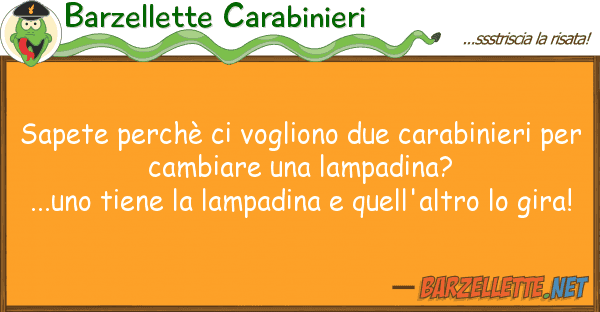Barzellette Carabinieri sapete perchè vogliono due carabinie
