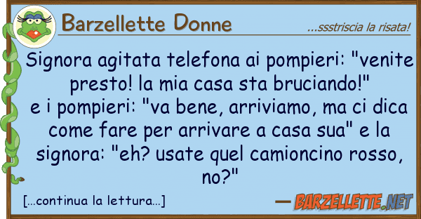 Barzellette Donne signora agitata telefona pompieri: "v