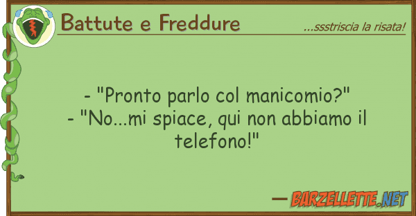 Battute e Freddure - "pronto parlo manicomio?" - "no..