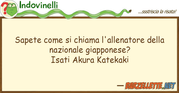 Indovinelli sapete chiama l'allenatore