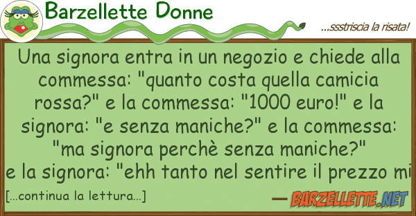 Barzellette Donne signora entra negozio chiede