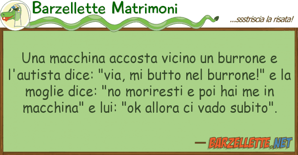 Barzellette Matrimoni macchina accosta vicino burrone