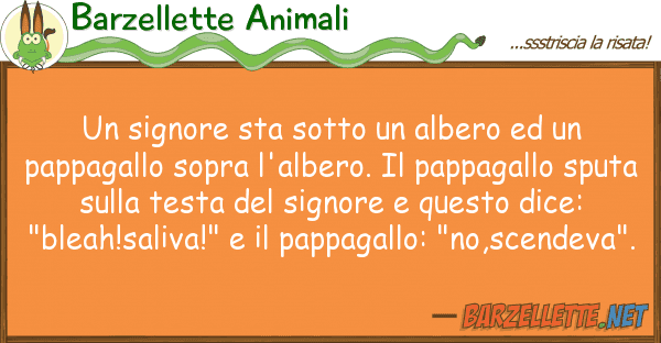 Barzellette Animali signore sta sotto albero pap