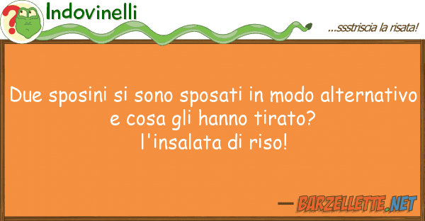 Indovinelli due sposini sono sposati modo alte
