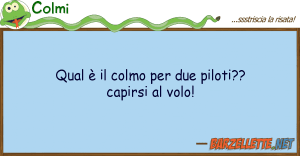 Colmi qual è colmo due piloti?? capir