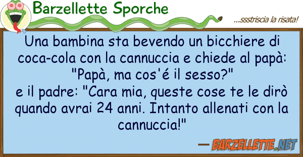 Barzellette Sporche bambina sta bevendo bicchiere