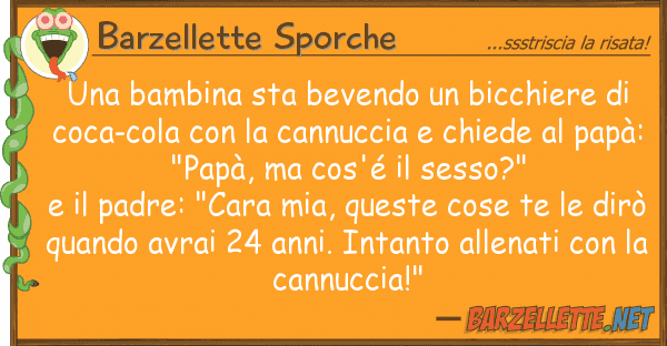 Barzellette Sporche bambina sta bevendo bicchiere