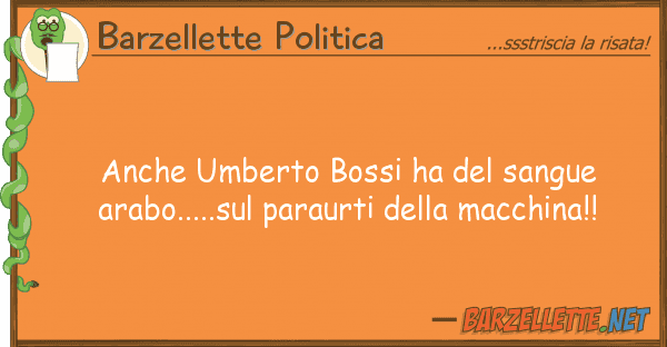 Barzellette Politica umberto bossi ha sangue arabo.