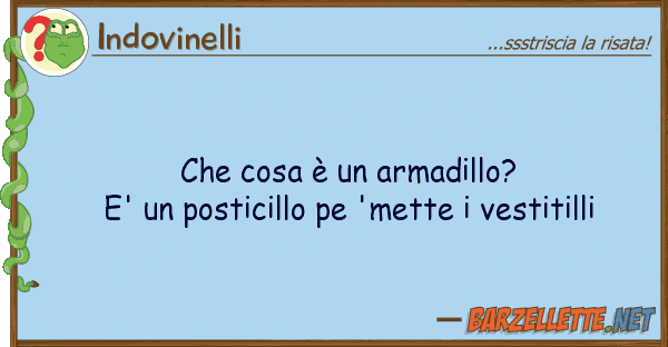 Indovinelli cosa è armadillo? e' postici